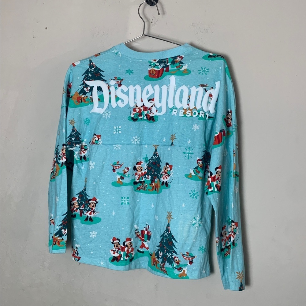Disney Light Blue Holiday Sweatshirt Size XL (14) - Picture 7 of 8